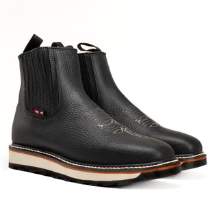 Ultra Flex 6" Black Work Boots for Men Slip On Safety Leather Chelsea Durable and Comfortable Work Shoes