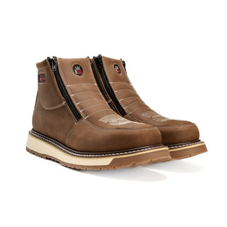 Western Flex 6" Zipper Double Density Sole Work Boots Medallion Laton