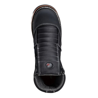 Ultra Flex 6" Black Double Zipper, Work Boots Soft Toe, Full-Grain Leather.