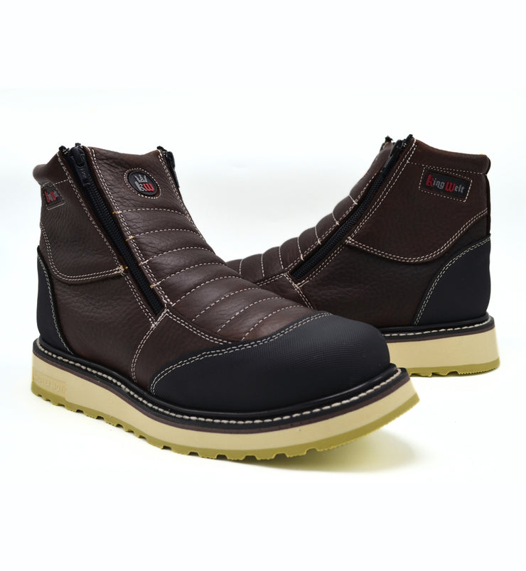 Ultra Flex 6" Zipper Double Density Work Boots Brown/Black