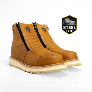 Ultra Flex 6" Habana Double Zipper Work Boots Steel Toe Full-Grain Leather Comfort Insole Oil/Slip Resistant EH