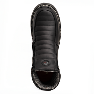 Ultra Flex 6"  Black Double Zipper, Work Boots for Men - Soft Toe, Full-Grain Leather.