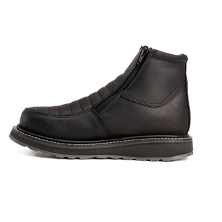 Ultra Flex 6"  Black Double Zipper, Work Boots for Men - Soft Toe, Full-Grain Leather.