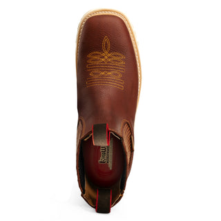 Ultra Flex 6" Shedron Work Boots for Men Slip On Safety Leather Chelsea Durable and Comfortable Work Shoes