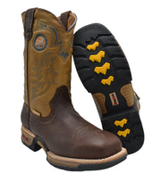 King Welt Buffalo Razor 6" 4060 Brown, slip on, soft toe, Work Boot Lightweight & Slip resistant.