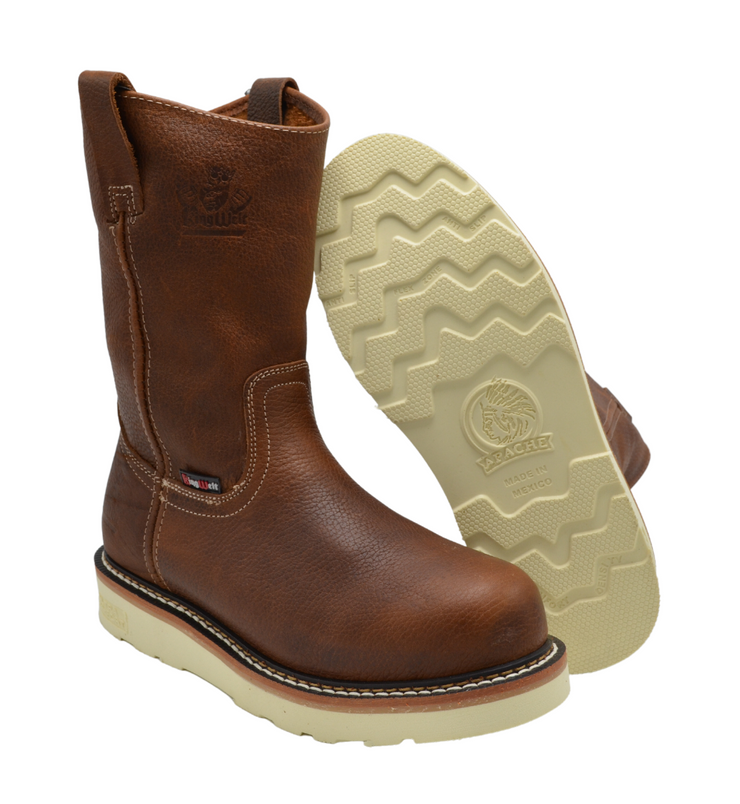 Full grain leather work top boots