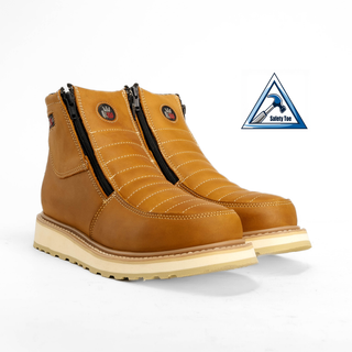 Ultra Flex 6" Habana Double Zipper Work Boots Steel Toe Full-Grain Leather Comfort Insole Oil/Slip Resistant EH