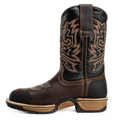 Buffalo 9" Men's Western Work Boot Square Toe, Soft Toe - Brown