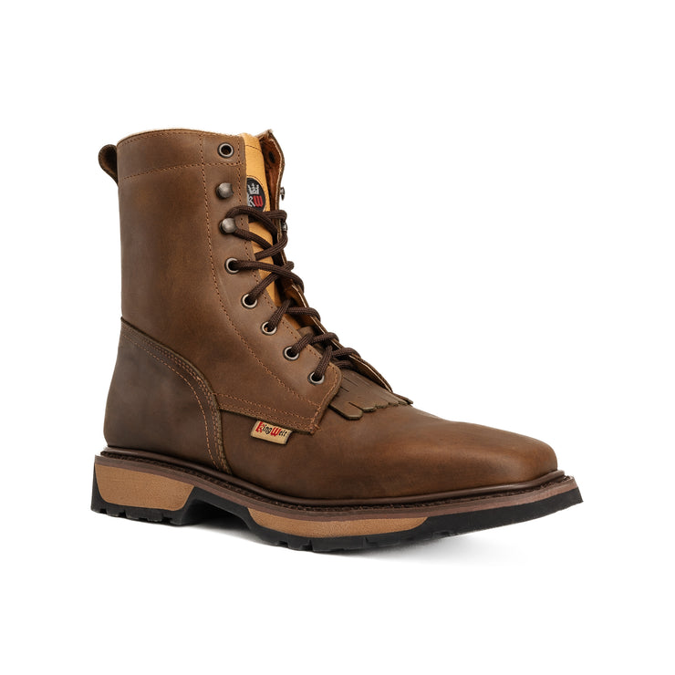 Buffalo  8" Brown, 5050, Double Density, Lace Up Work Boot