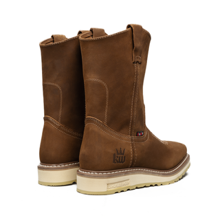Calexico 11" Dual Density Boots, Square Toe, Pull-On Ease, Full Grain Leather