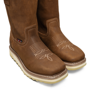 Calexico 11" Dual Density Boots, Square Toe, Pull-On Ease, Full Grain Leather
