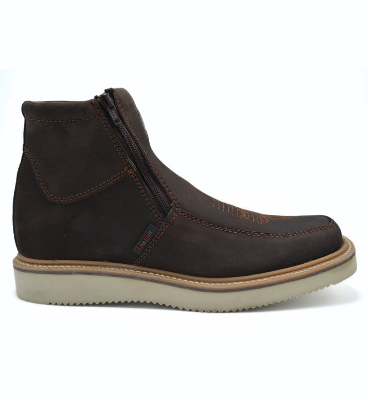 Country Flex Work Short Boot Soft Wedge Sole Brown