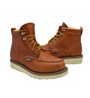 Apache Work Short Boot Moc Toe Signature Edition Mastercrafted in Tan - Full Grain Leather , Ultra Lightweight - Ultra Comfort