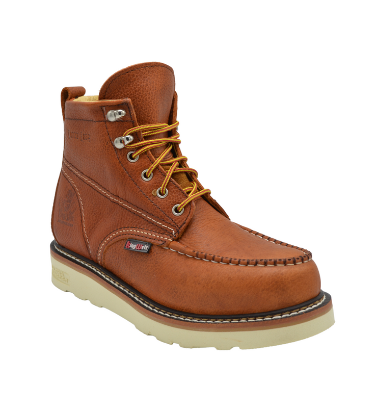 Apache Work Short Boot Moc Toe Signature Edition Mastercrafted in Tan - Full Grain Leather , Ultra Lightweight - Ultra Comfort