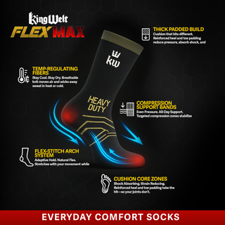 Men's FLEXMAX Heavy Duty Work Socks (Limit 1 Per Order)