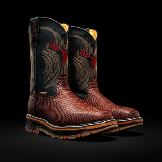 Venom 11" Python Tribute Work Boot Soft Toe, Lightweight, Square Toe, Slip On