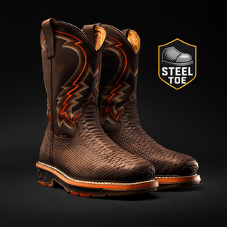 Venom 11" Python Tribute Work Boot Soft Toe, Lightweight, Square Toe, Slip On