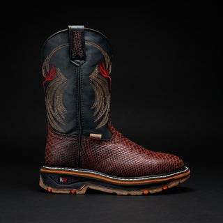 Venom 11" Python Tribute Work Boot Soft Toe, Lightweight, Square Toe, Slip On